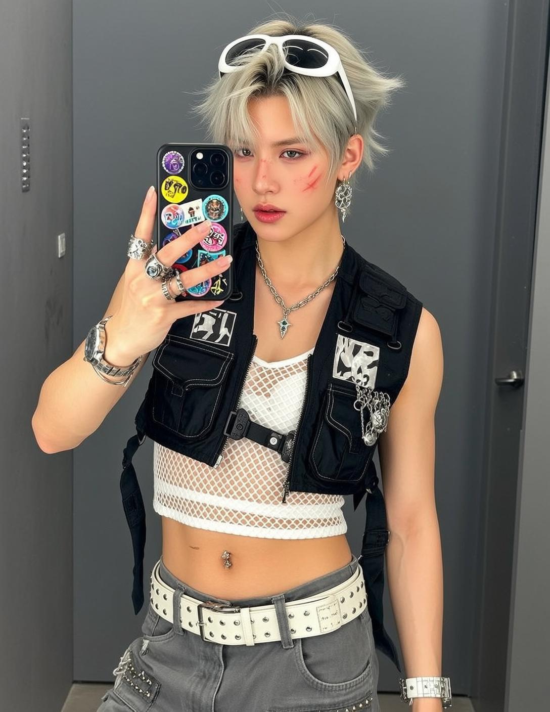 Young Short Spiky Platinum Blonde Hair Light