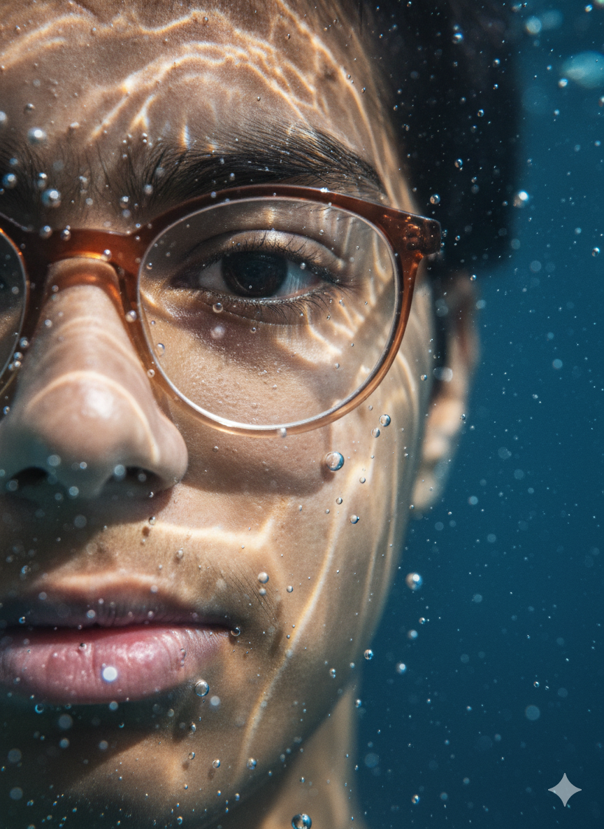 Underwater Half Face Portrait