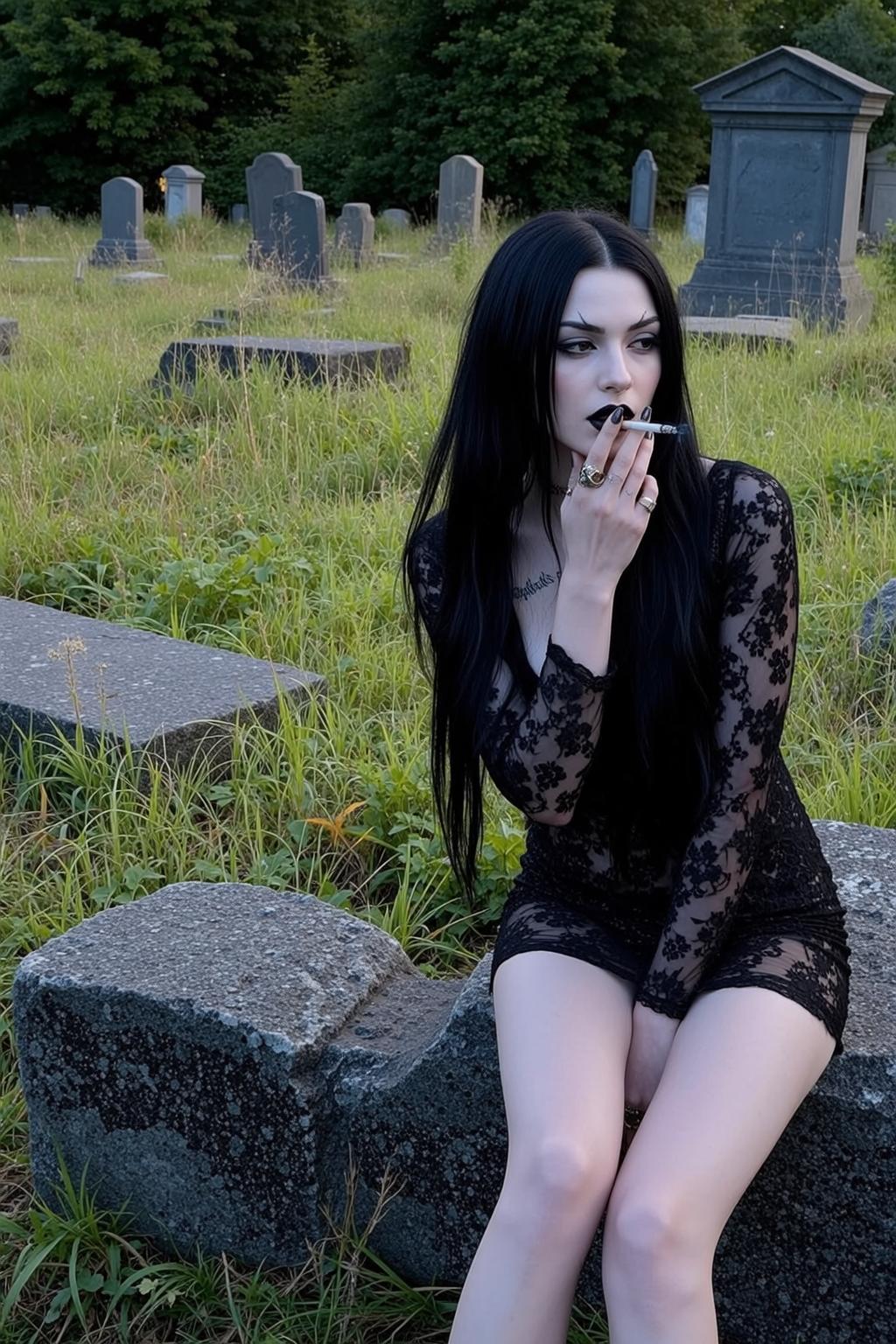 Cemetery Cigarette Portrait