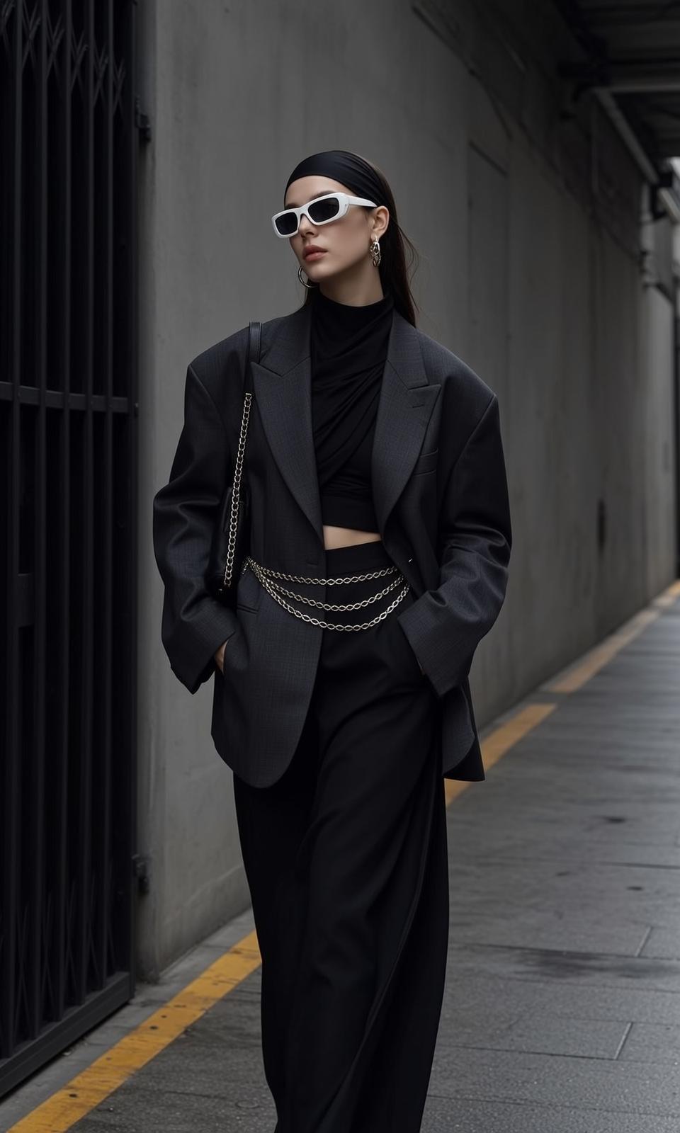 Fashion Week Young Long Dark Straight Fair