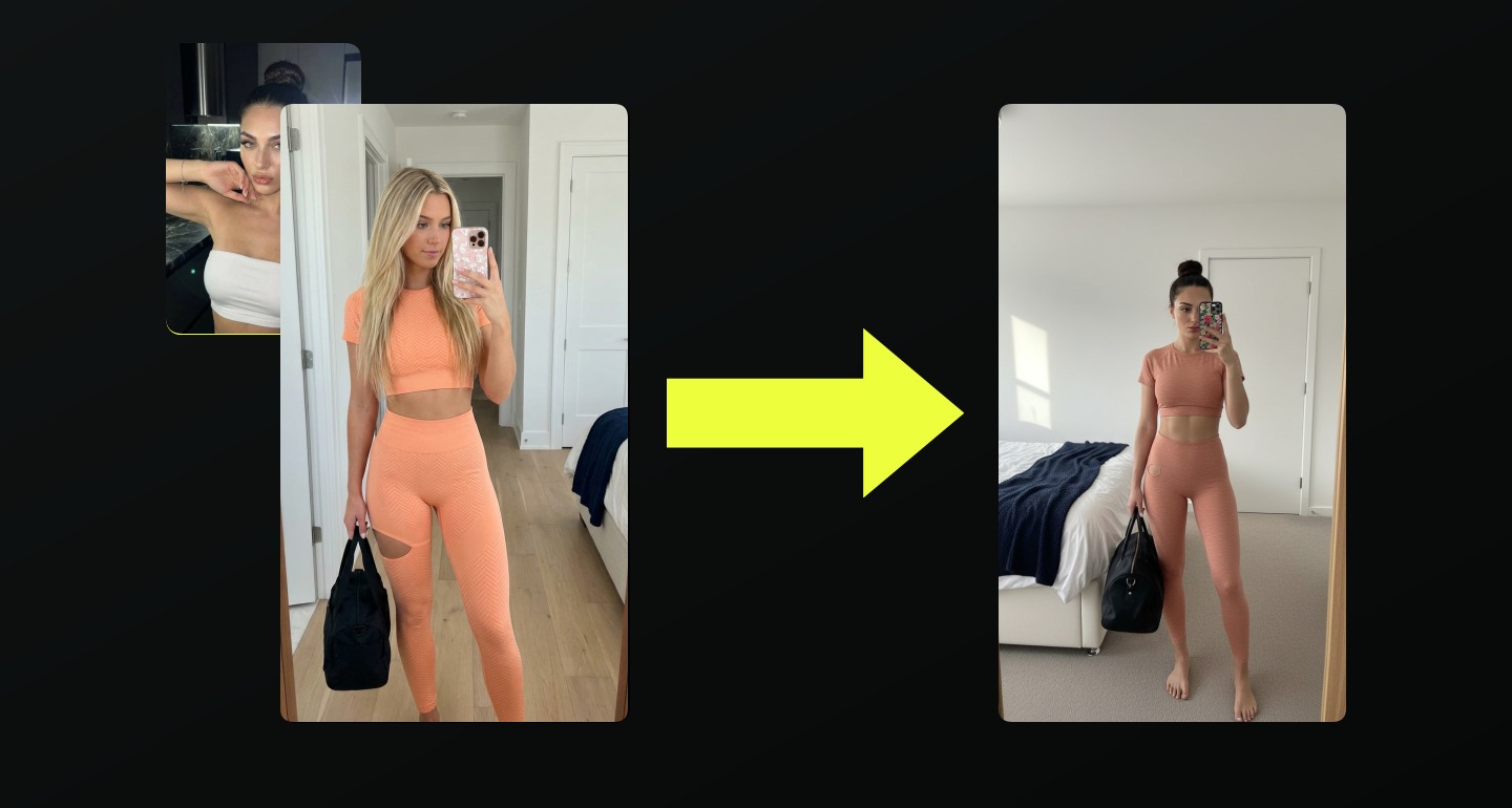 Lily remix walkthrough for Peach Athletic Set Bedroom Mirror Selfie