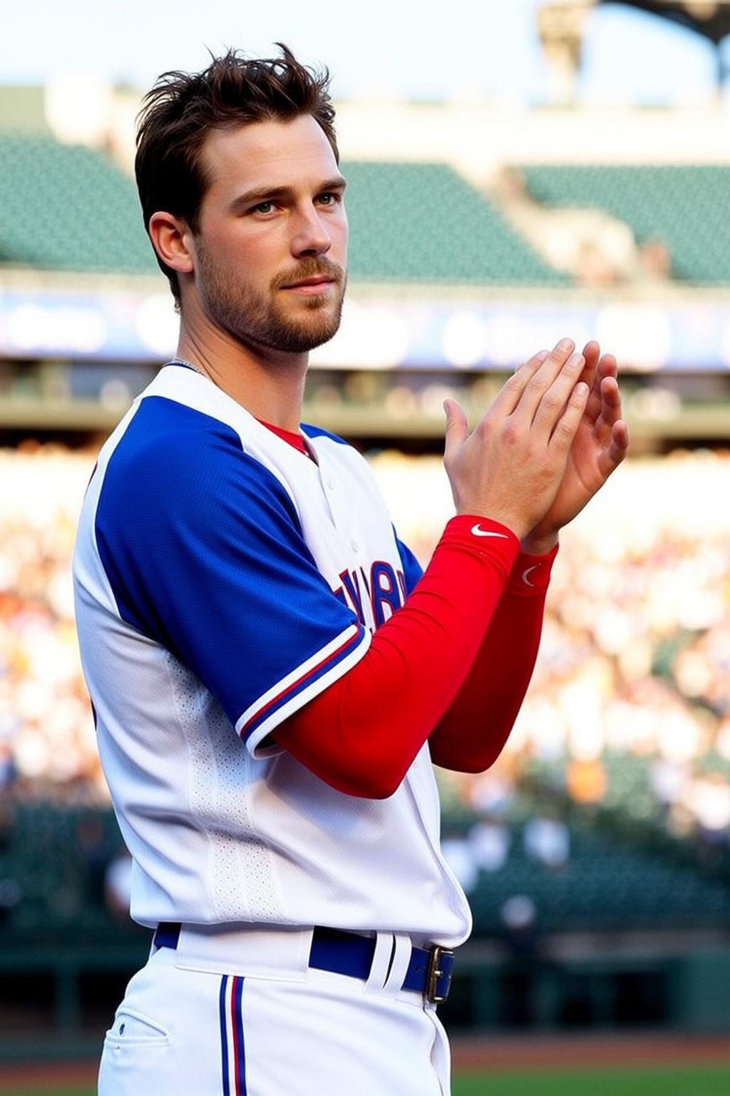 Baseball Jersey Clap Pose