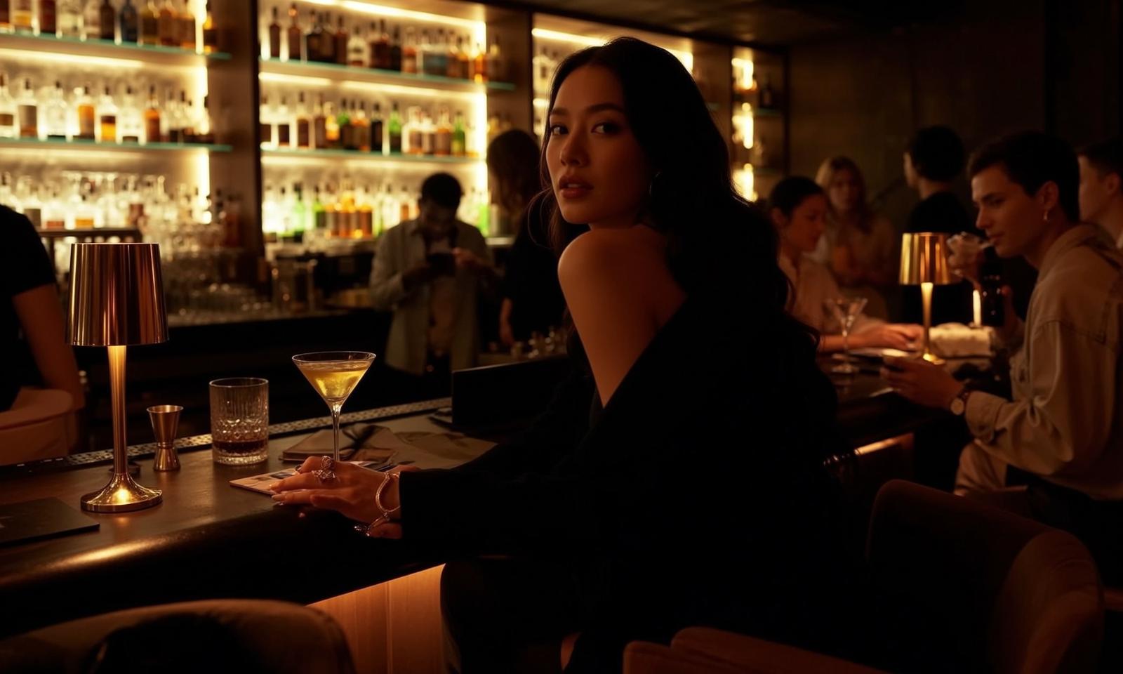 Explore Seated Bar Turned Her Left Head