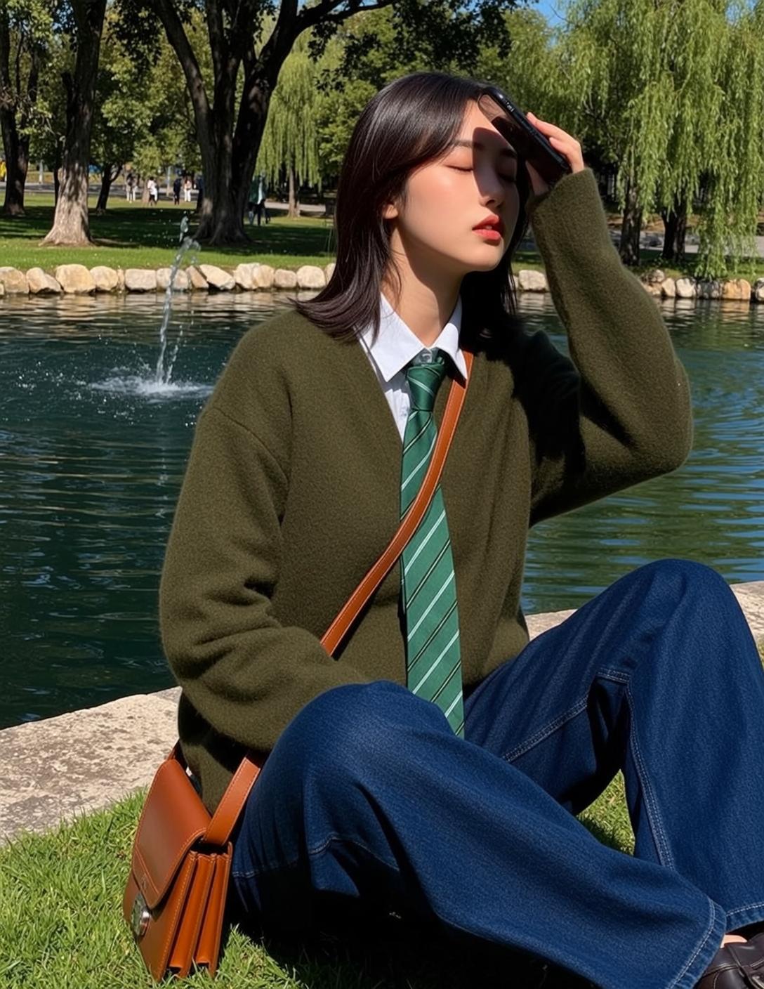Explore Young Seated Grassy Bank Next Body