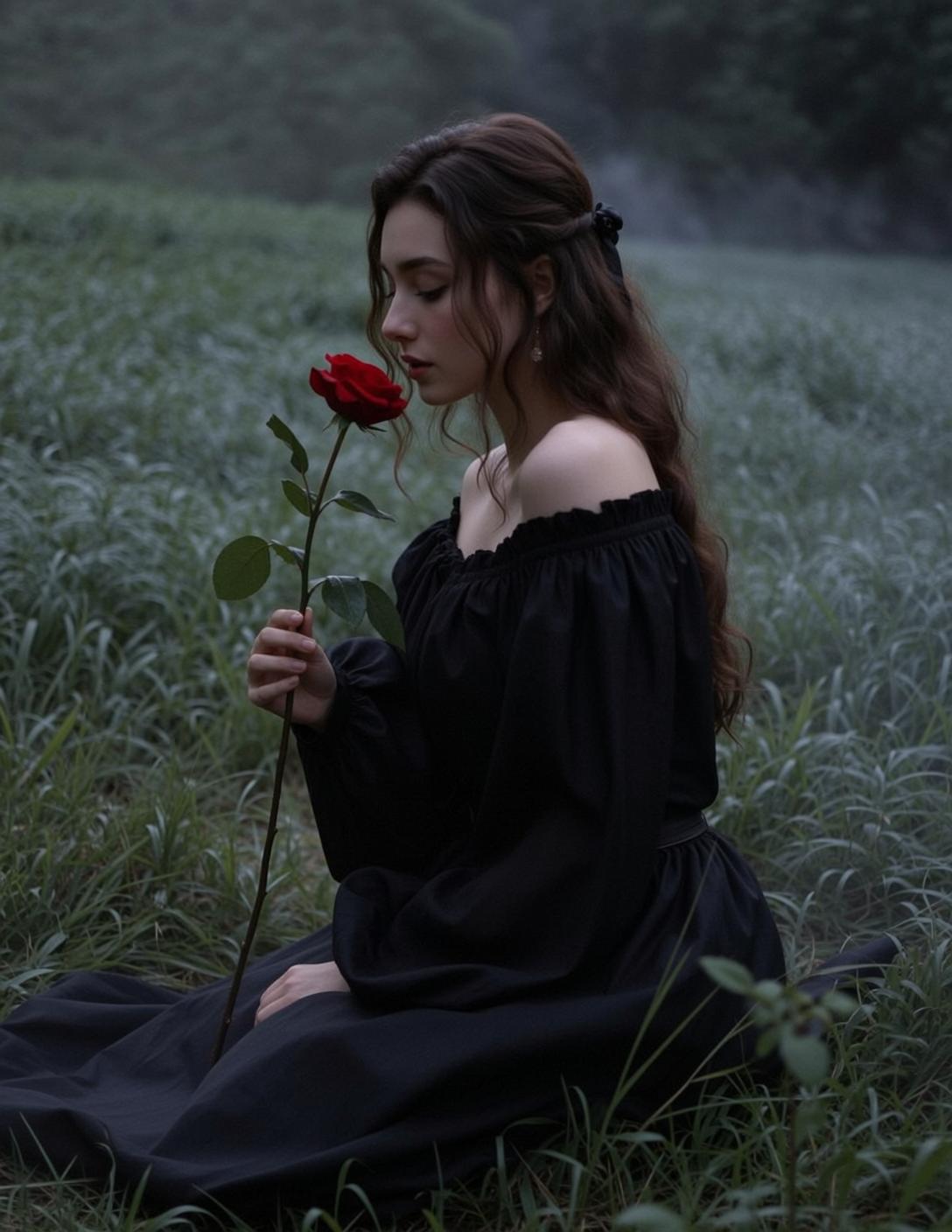 Black Rose Field Pose