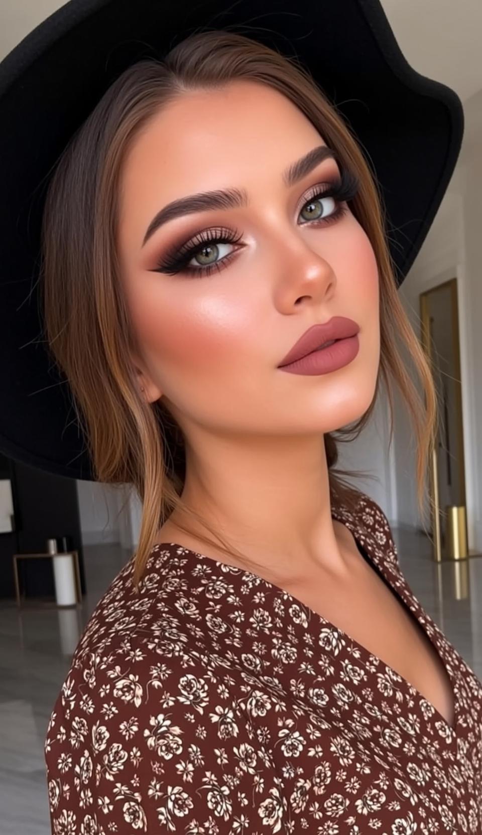 Makeup Photorealistic Young Striking Green Eyes Her