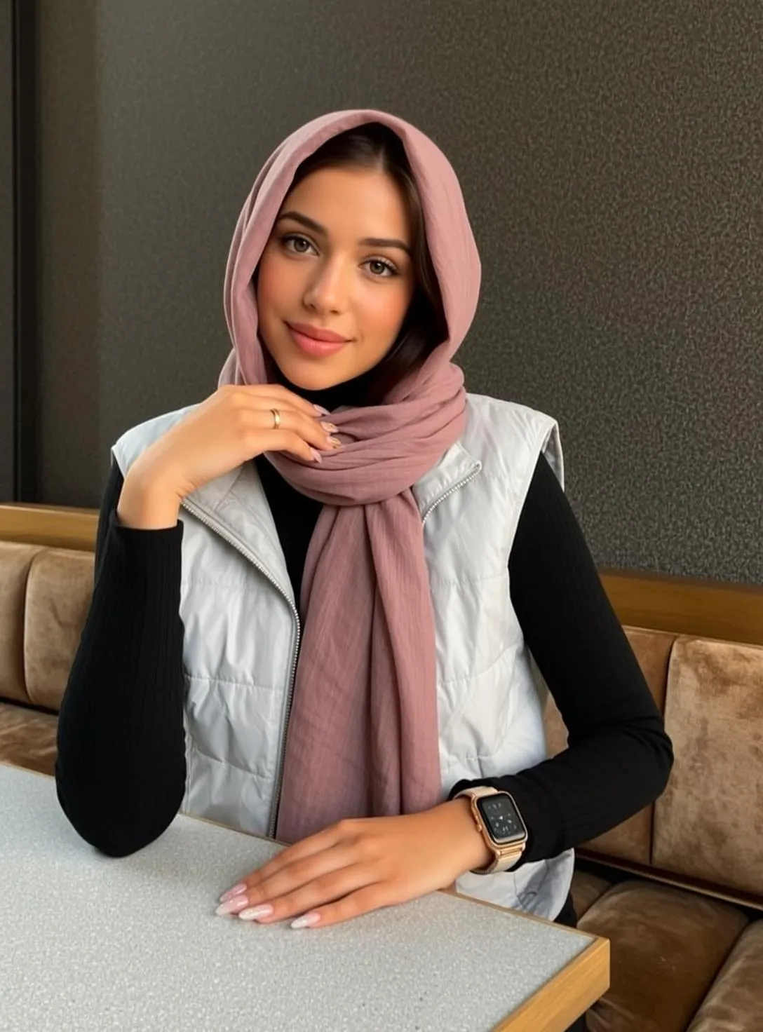 Rings And Wristwatch In Turtleneck Portrait
