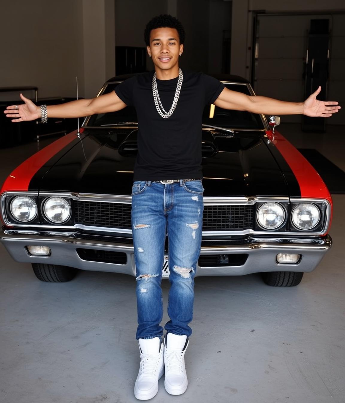 Classic Car Garage Pose