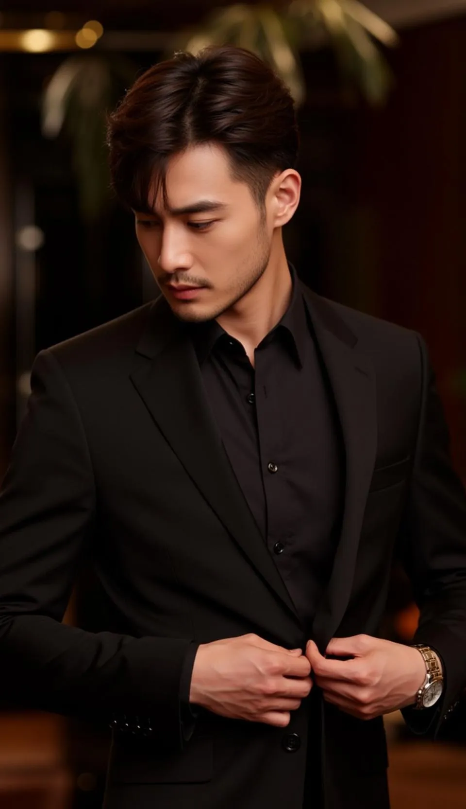 Wristwatch With A Black Suit