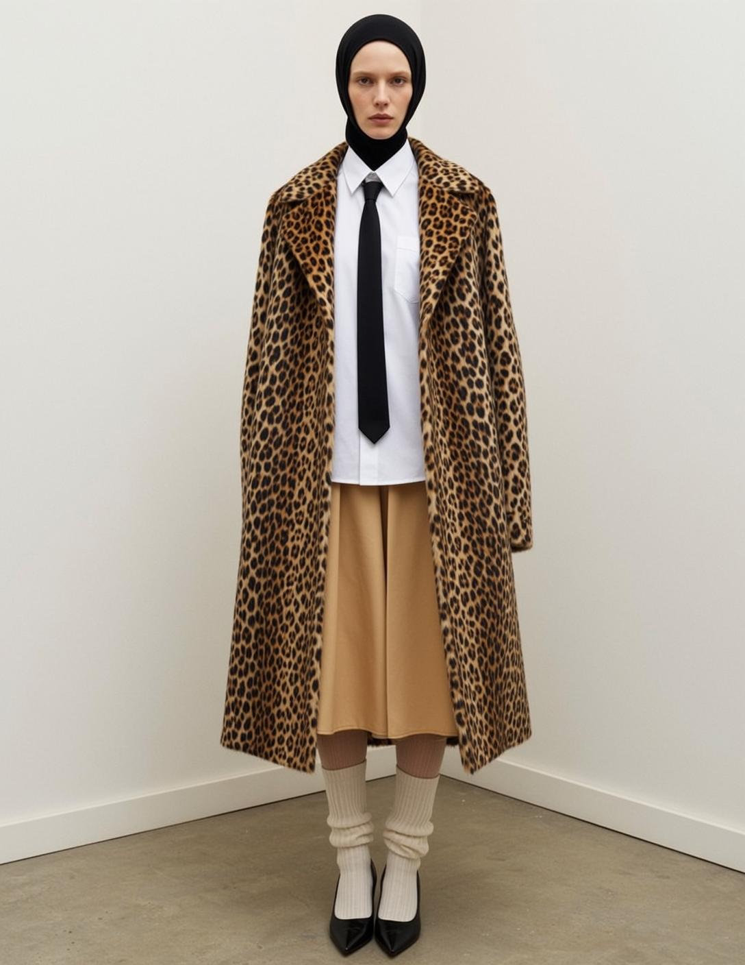 Fashion Week Neutral Black Pale White Collared