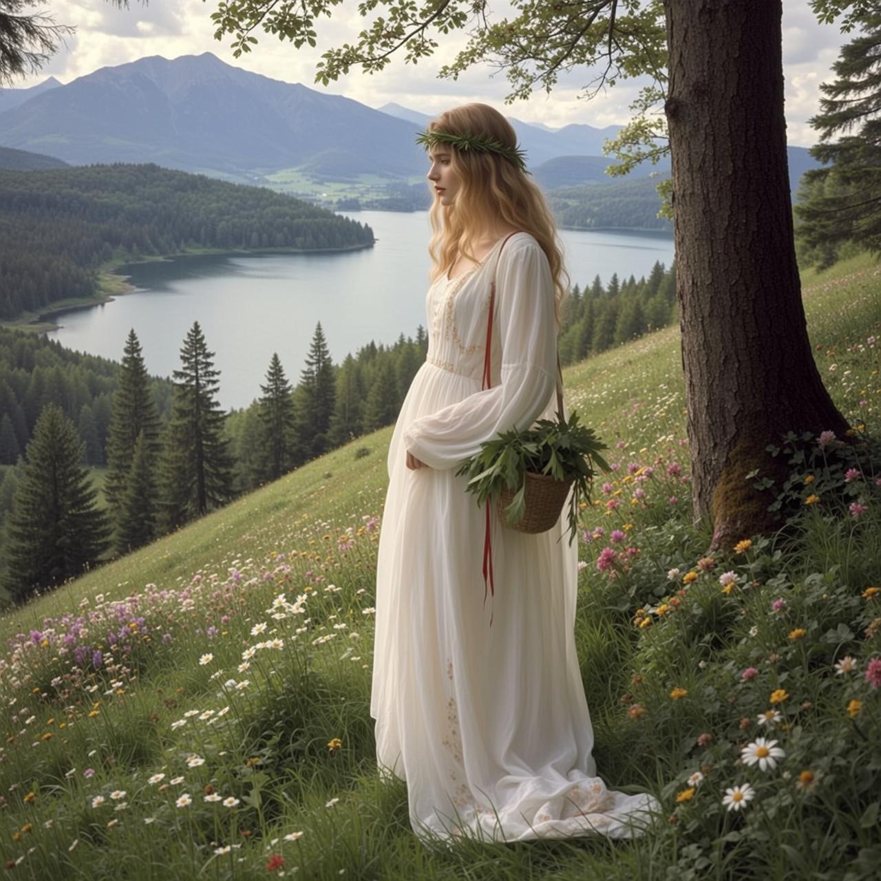 Ethereal Young Long Blonde Wavy Hair Fair