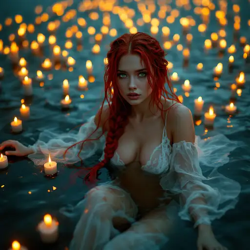 Floating Neon Gown Portrait