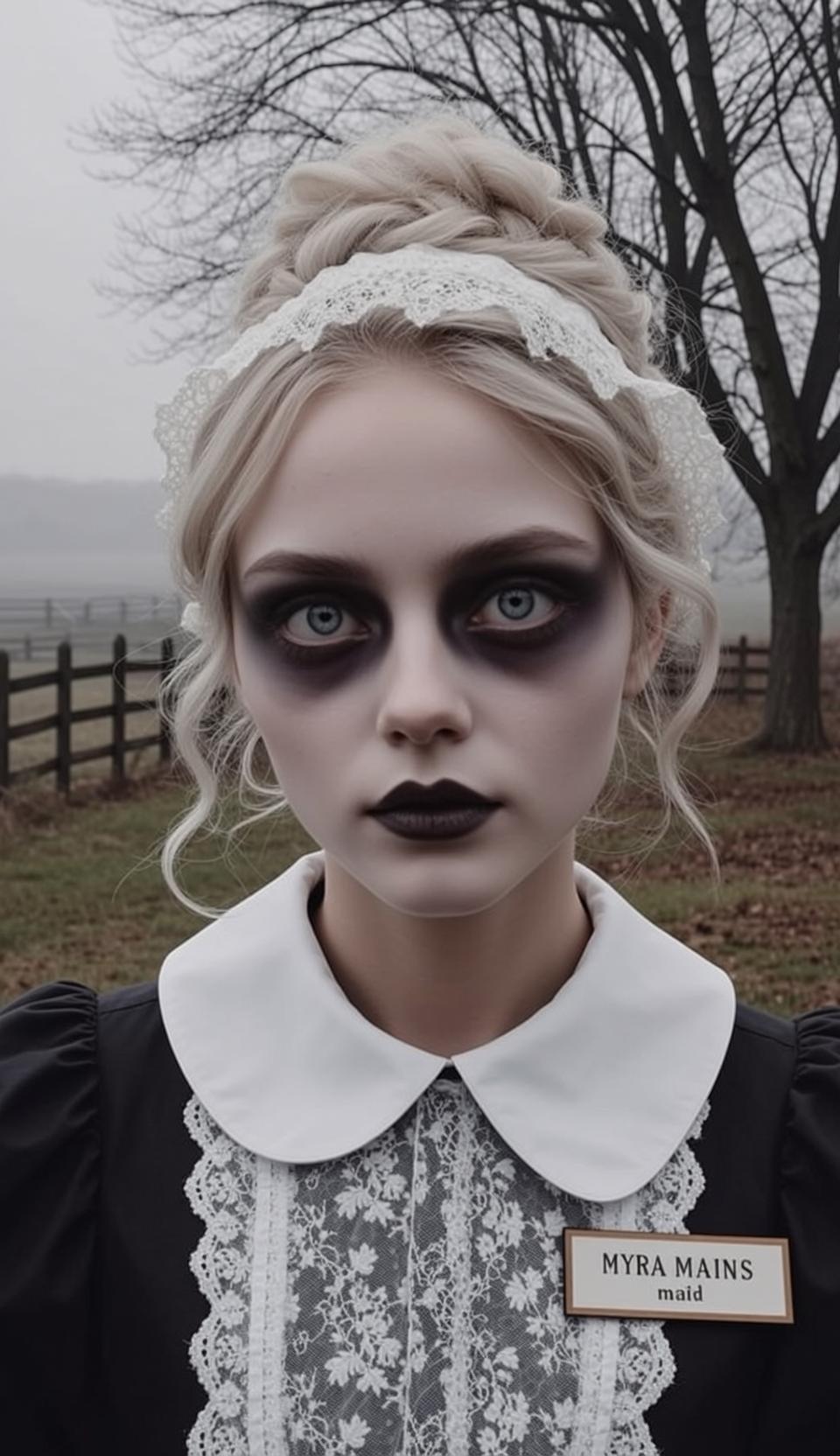 Halloween Makeup Young Blonde Styled Updo Loose