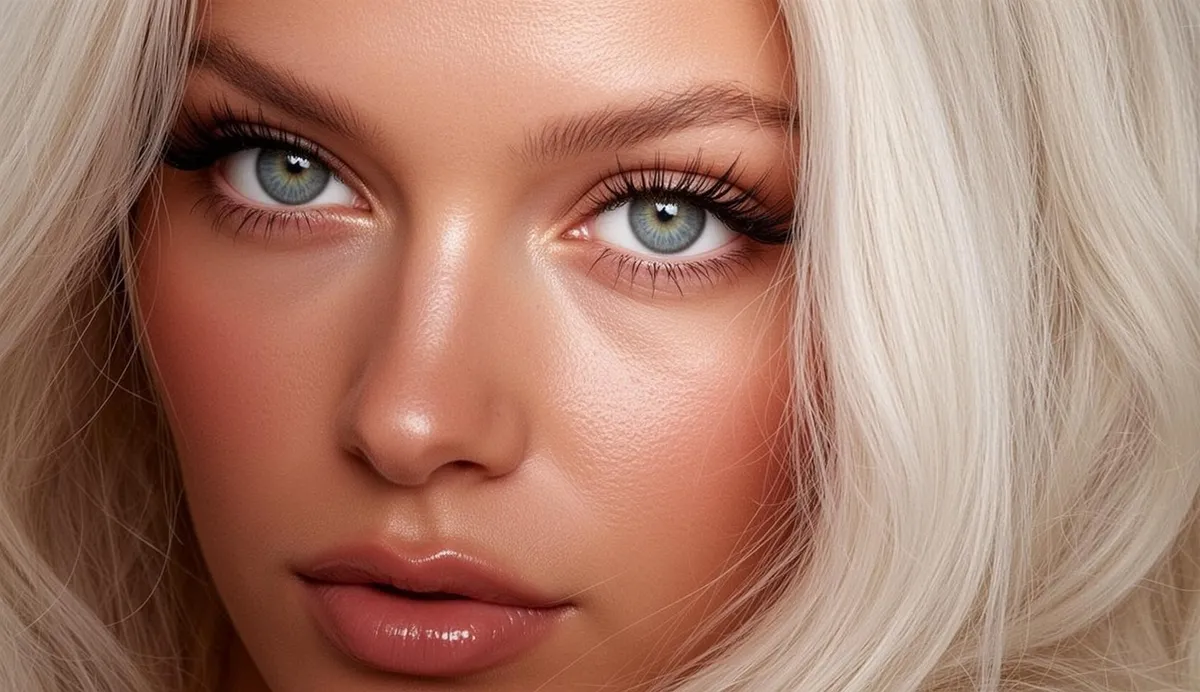 Rosy Blush Makeup In Close Up Beauty Portrait