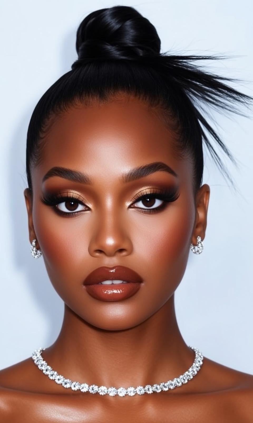 High Bun Strapless Jewelry Portrait