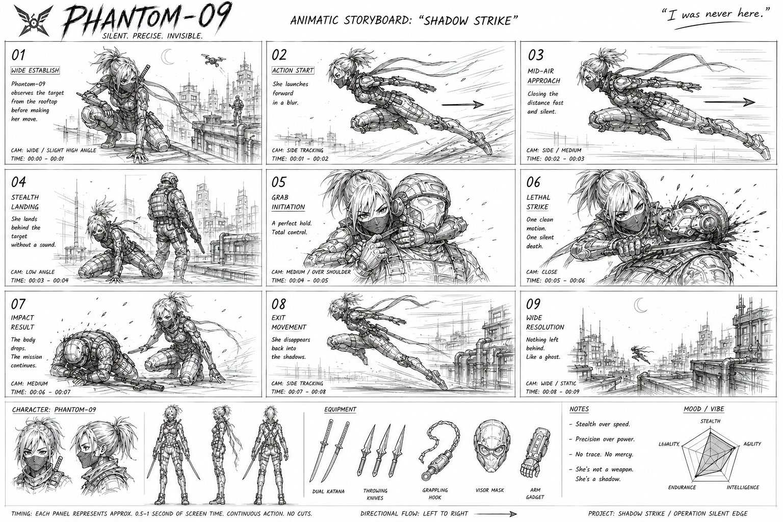 Cyber Ninja Assassin Tactical Suit Stealth Action