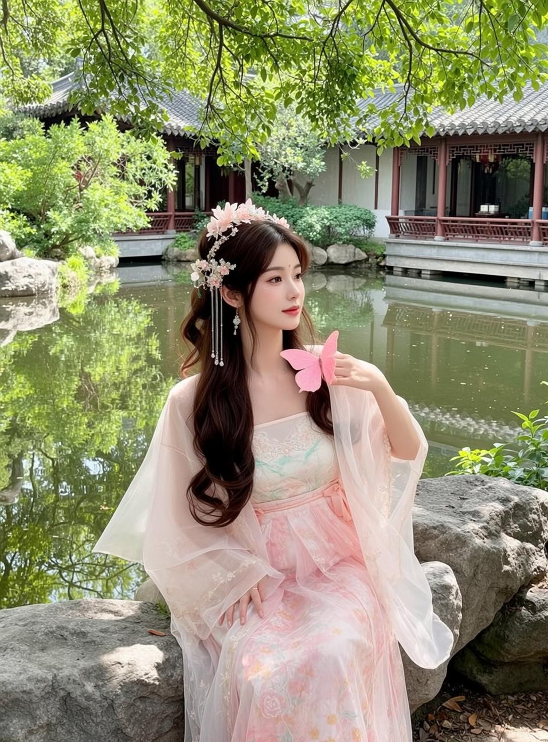 Floral Skirt Sheer Robe Portrait