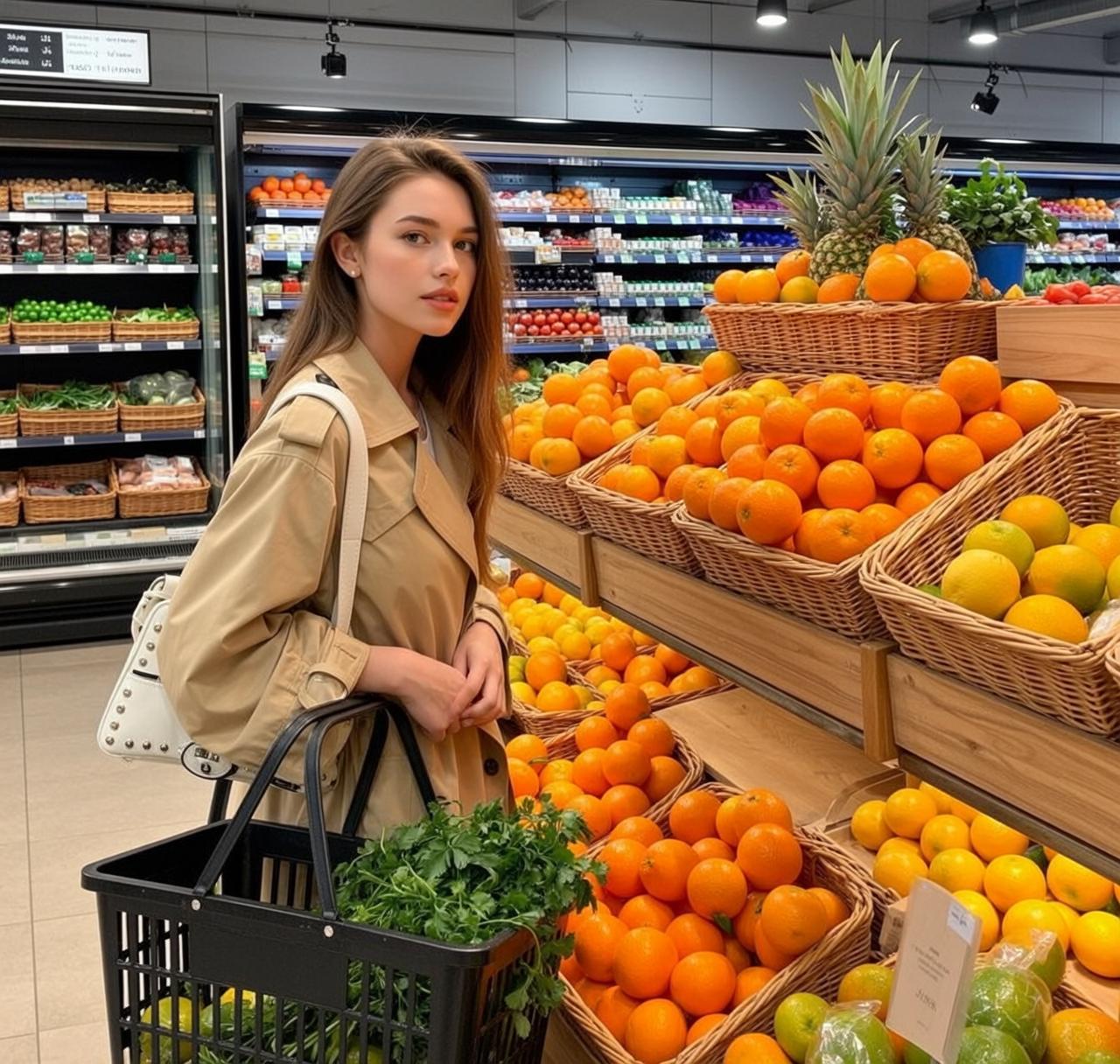 Explore Stands Brightly Lit Grocery Store Holding