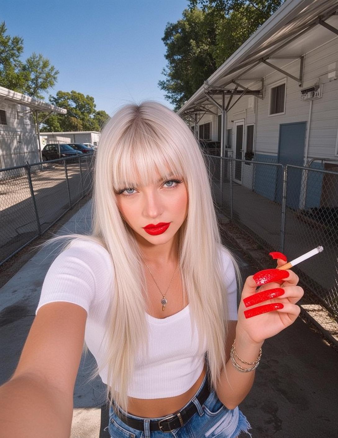 90s Young Long Blonde Hair Bangs Fair