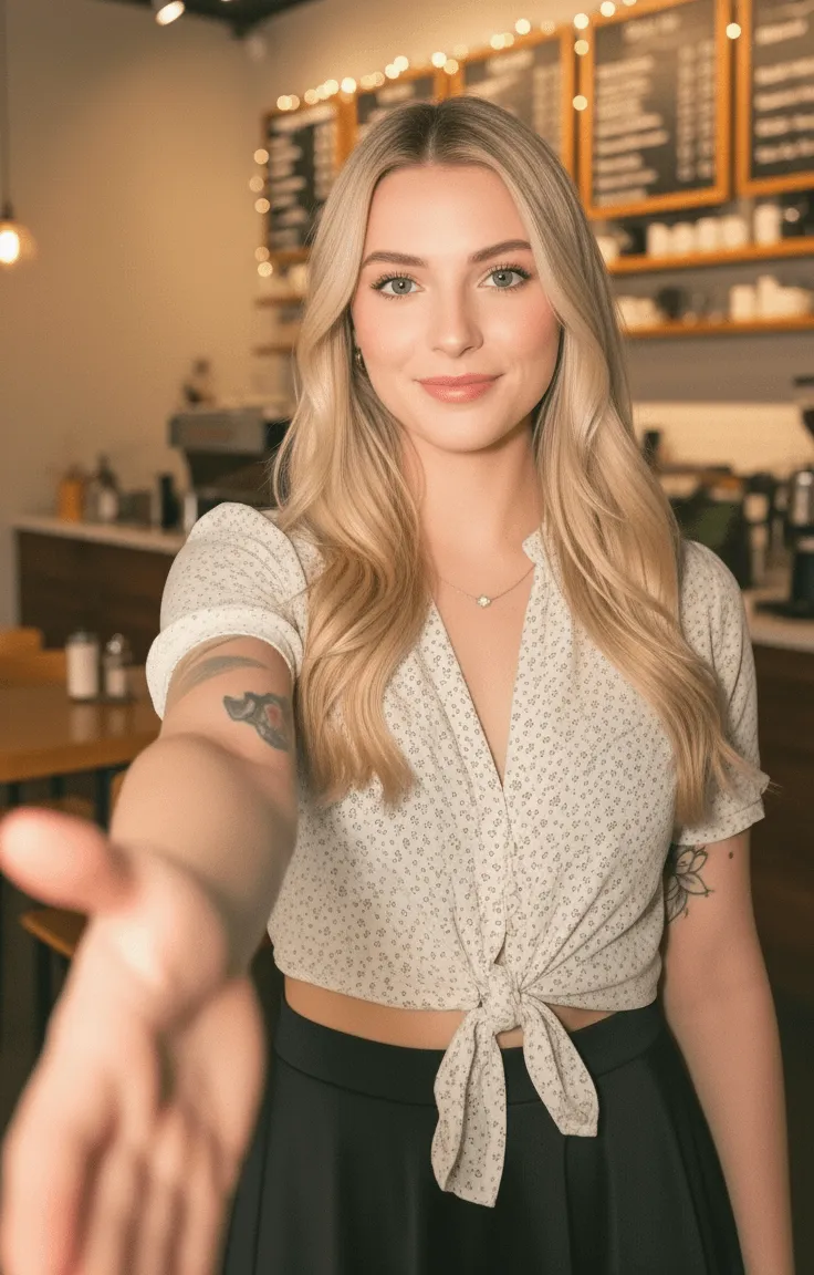 Necklace In Cafe Portrait