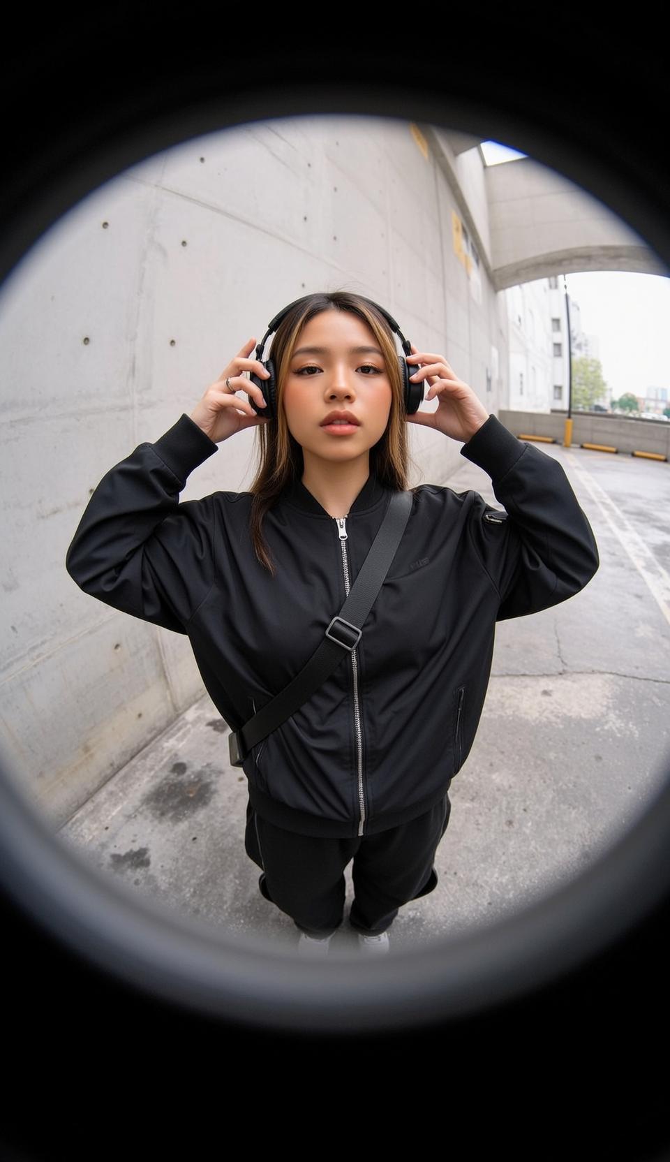 Bomber Jacket Headphones Street Style