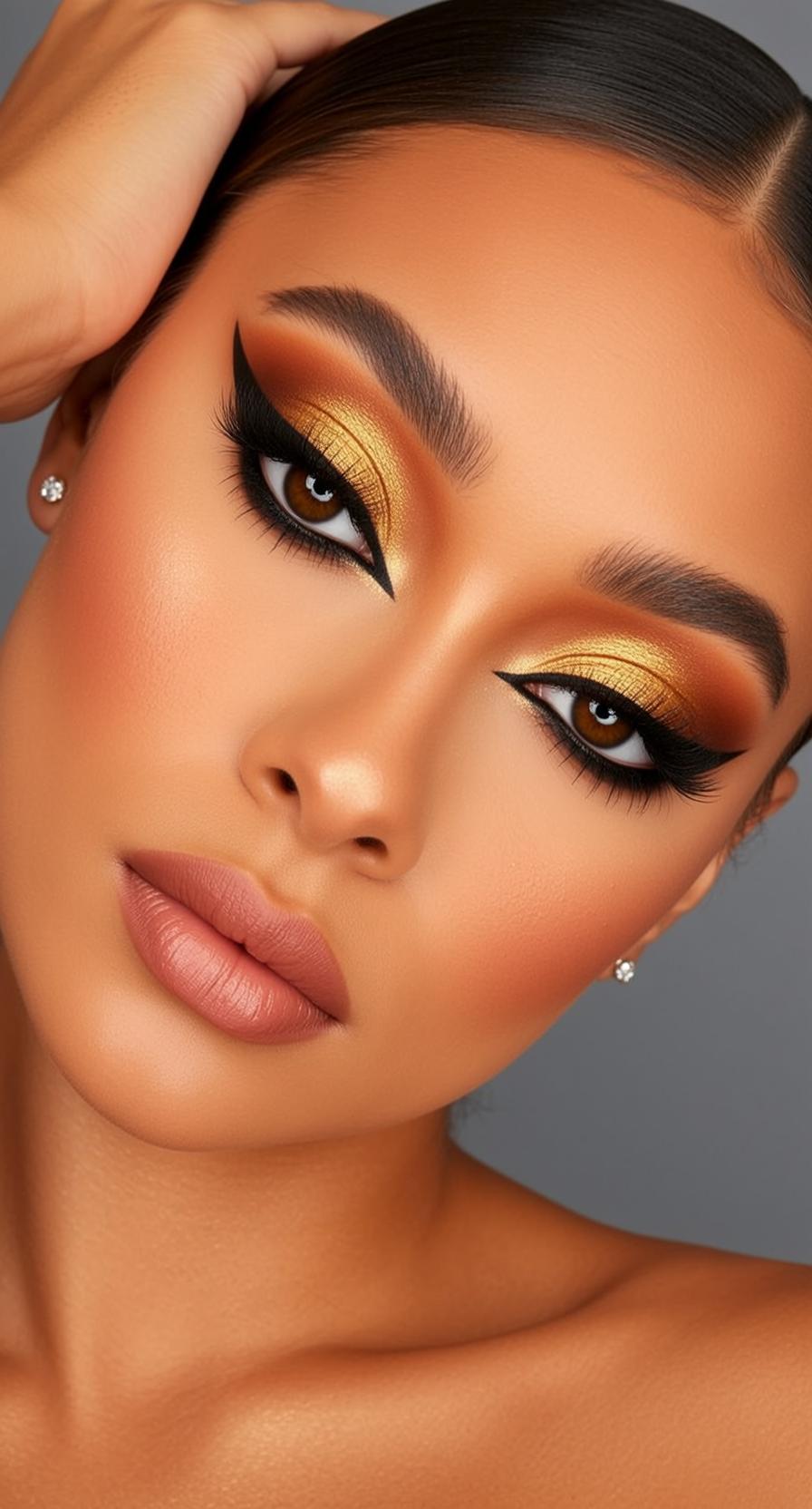 Makeup Close-up Warm Tan Complexion Her Head