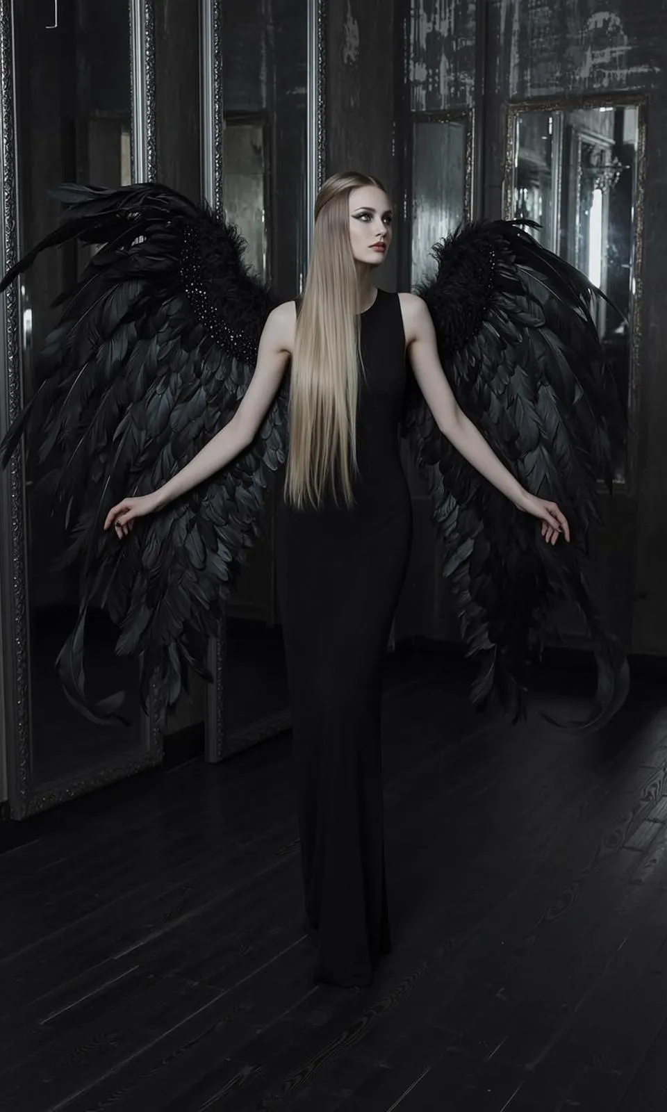 Gothic Mirror Winged Angel
