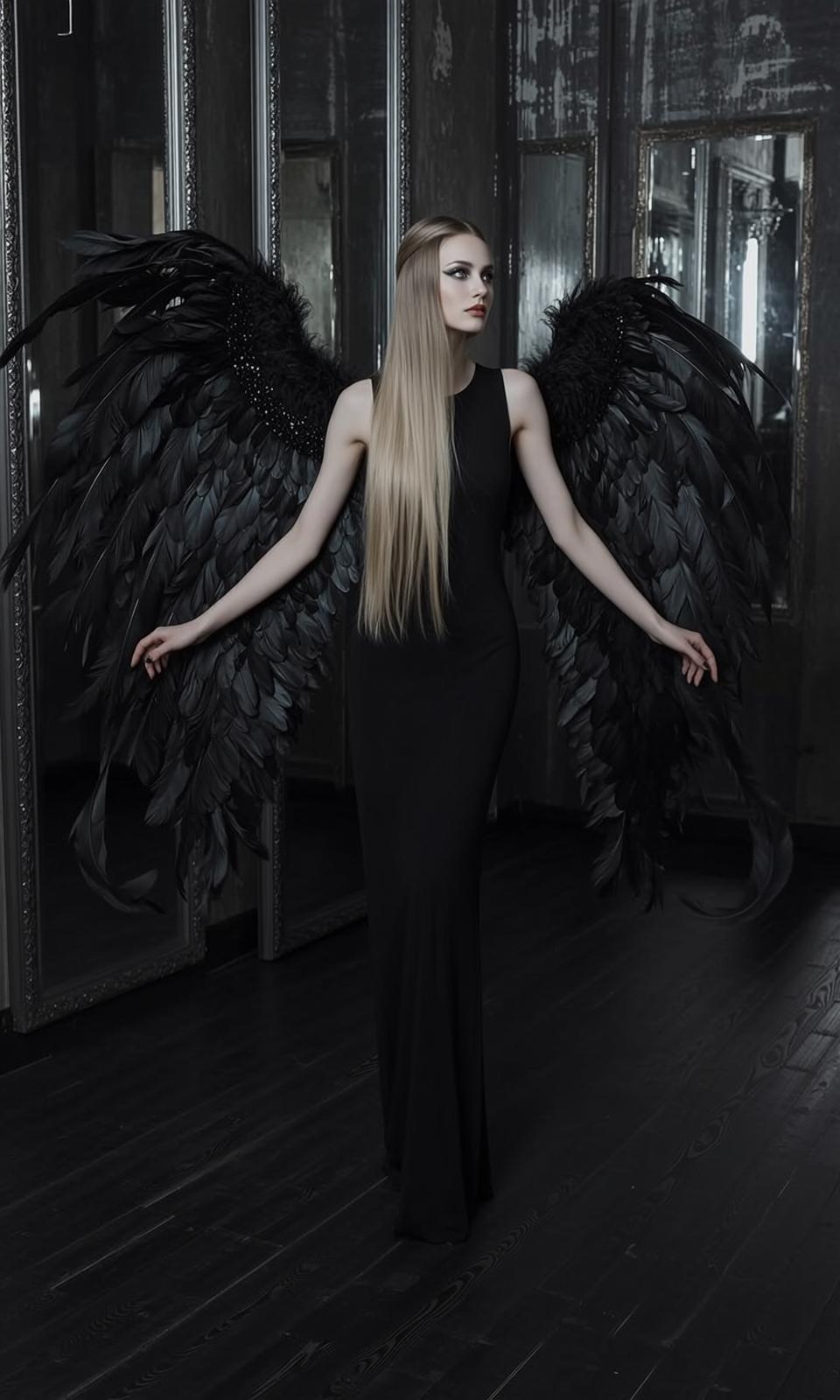 Gothic Mirror Winged Angel