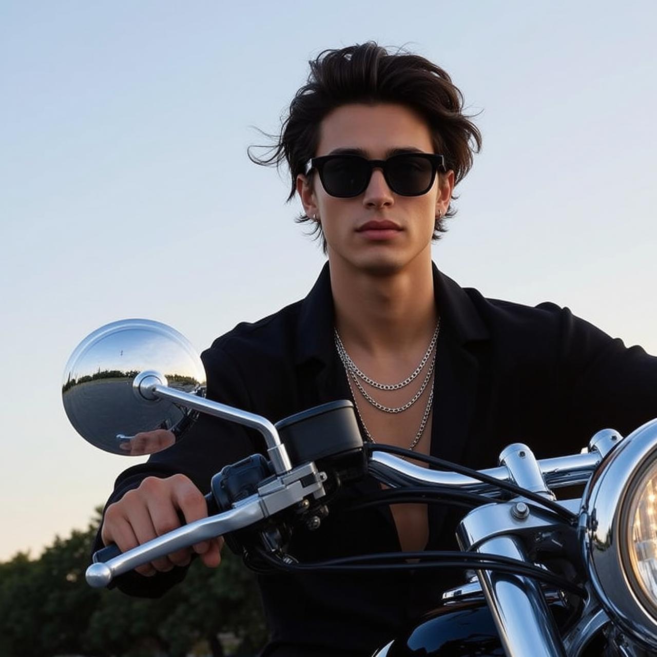 Motorcycle Roadside Black Shirt