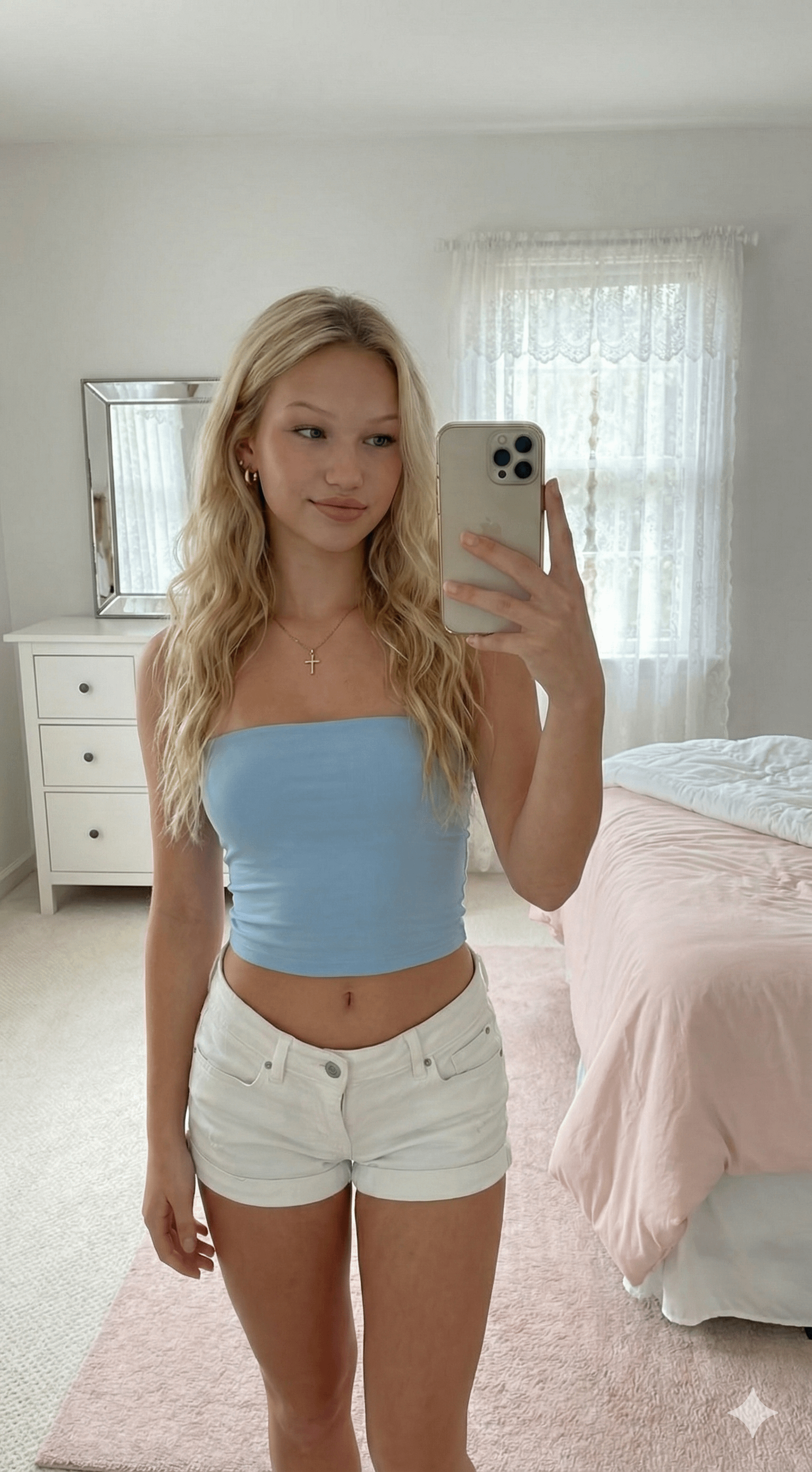 Upright In Front Bedroom Mirror Smartphone Mirror Selfie