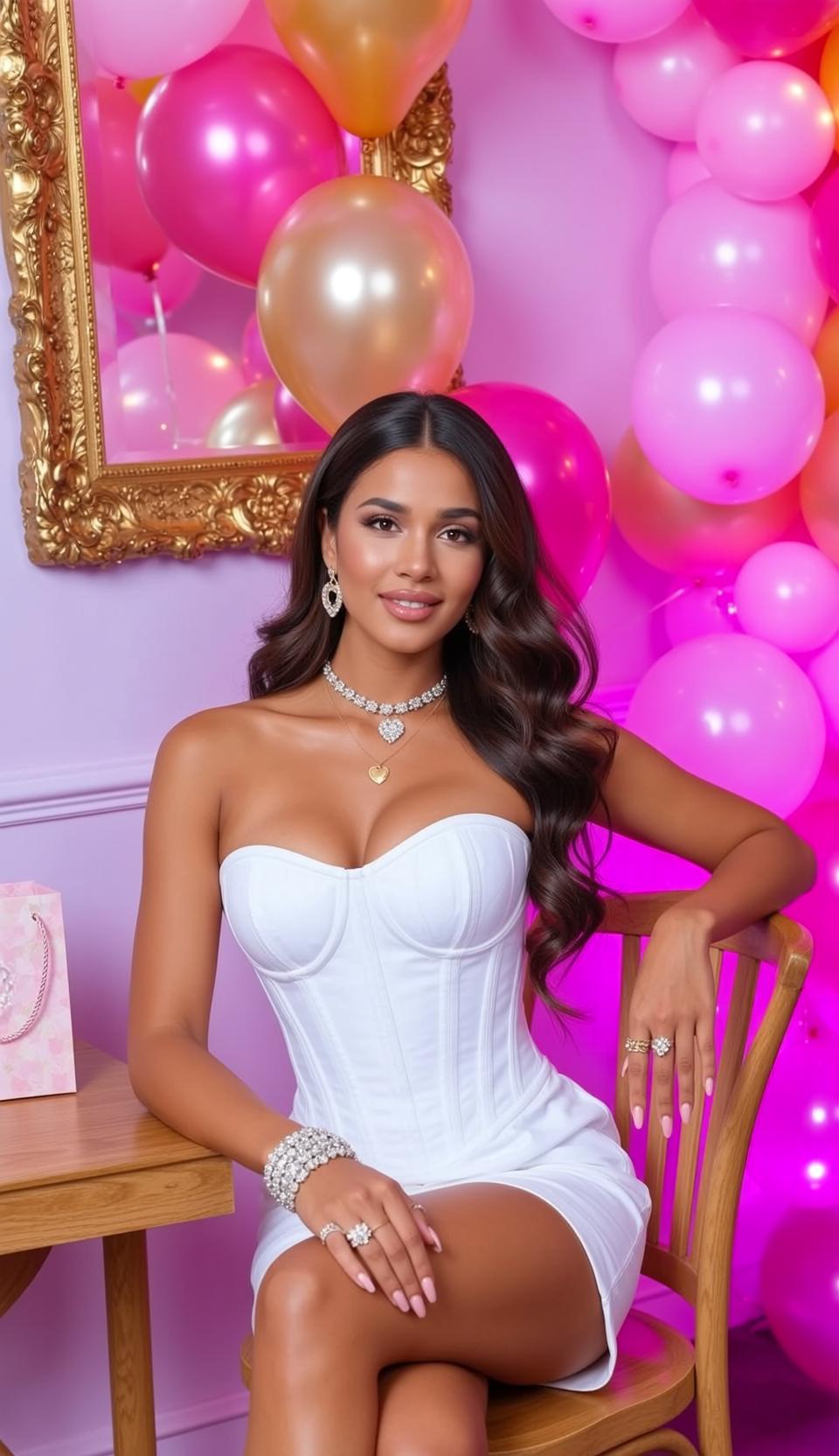 White Corset Dress Table