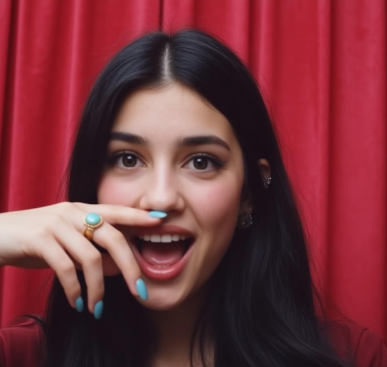 Red Top Turquoise Ring Smile