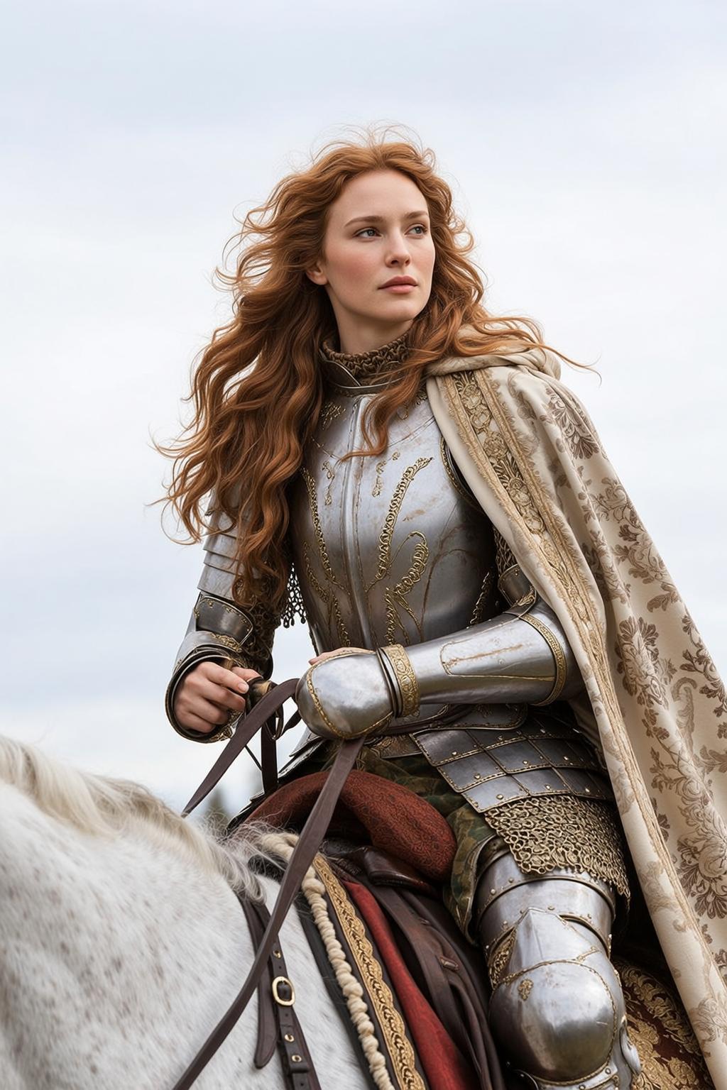 Knight Armor Horseback Scene