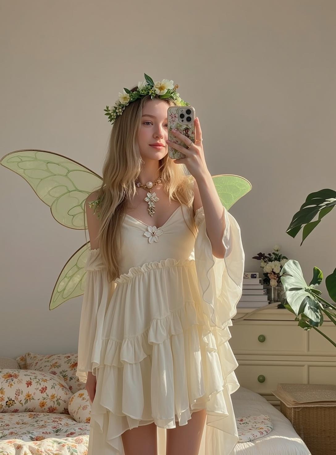 Fairy Wings Bedroom Selfie