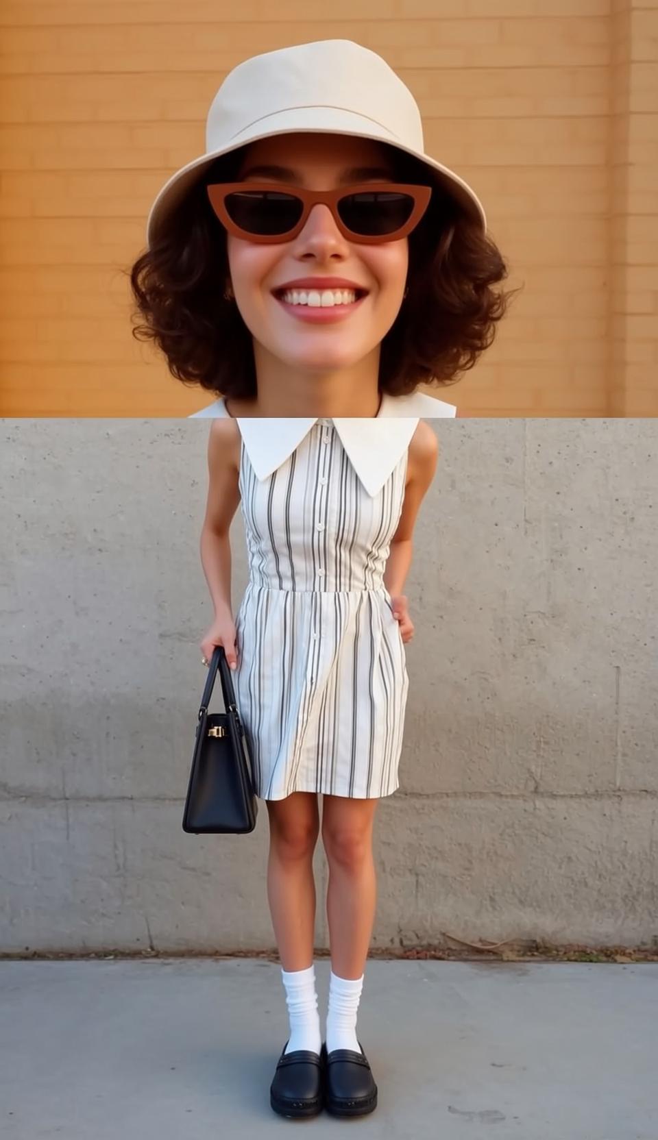 Pinstripe Dress Bucket Hat