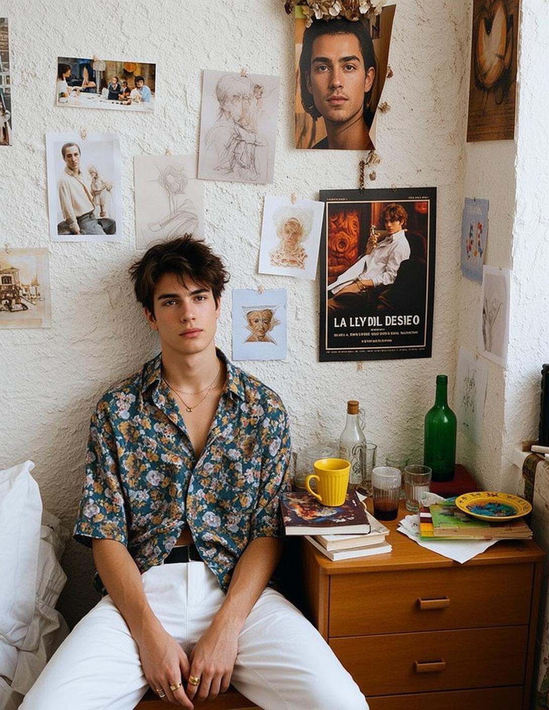 Explore Young Seated Bed Leaning Back Slightly