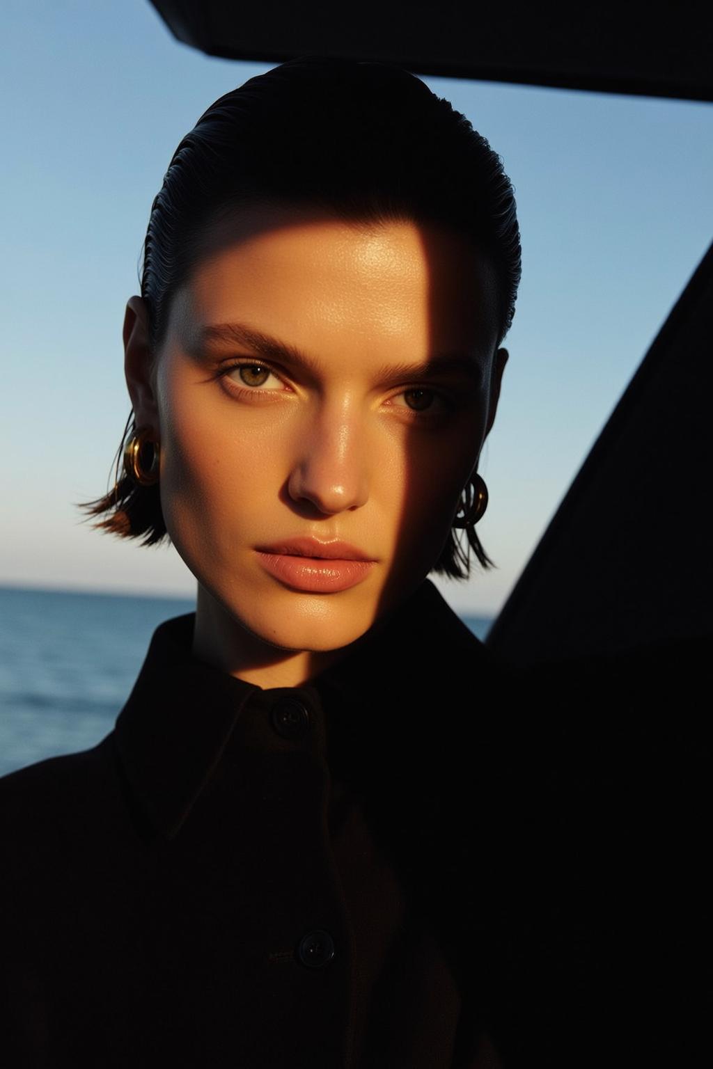 Black Shirt Golden Hour Portrait