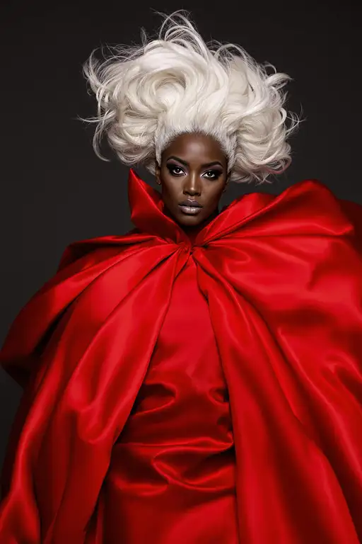 Dramatic Red Dress Portrait