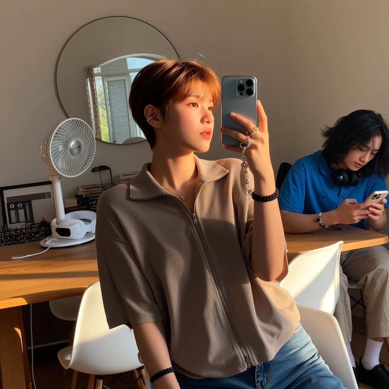 Explore Young Seated White Chair Holding Smartphone