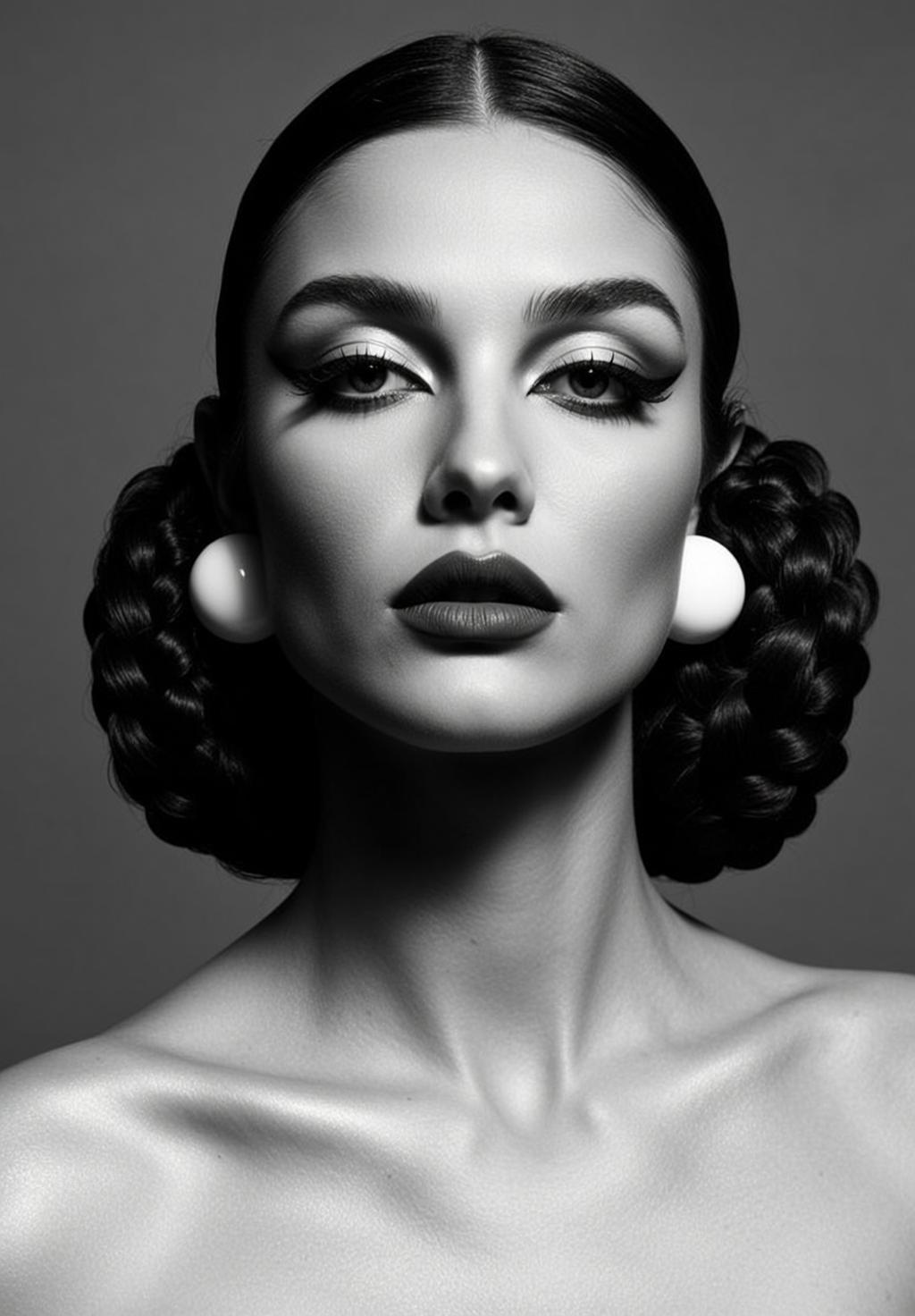 Headshot Woman With Dark Hair Styled Two Intricate Braided Buns
