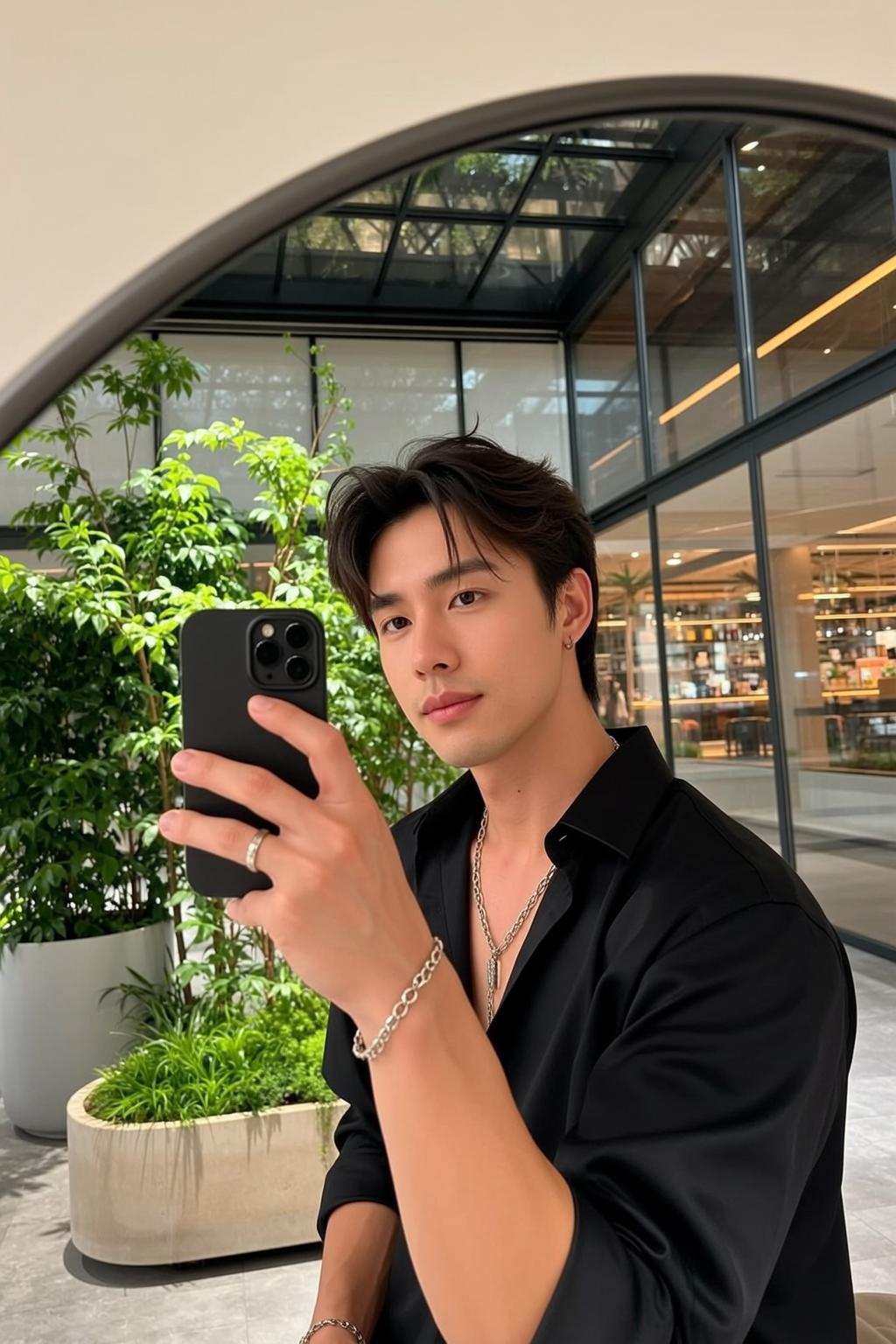 Explore Holding Black Smartphone His Left Hand