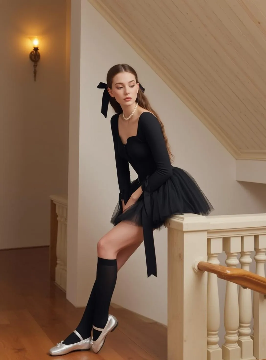 Necklace In Staircase Portrait