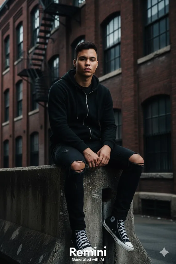 Urban Portrait With Concrete Barrier