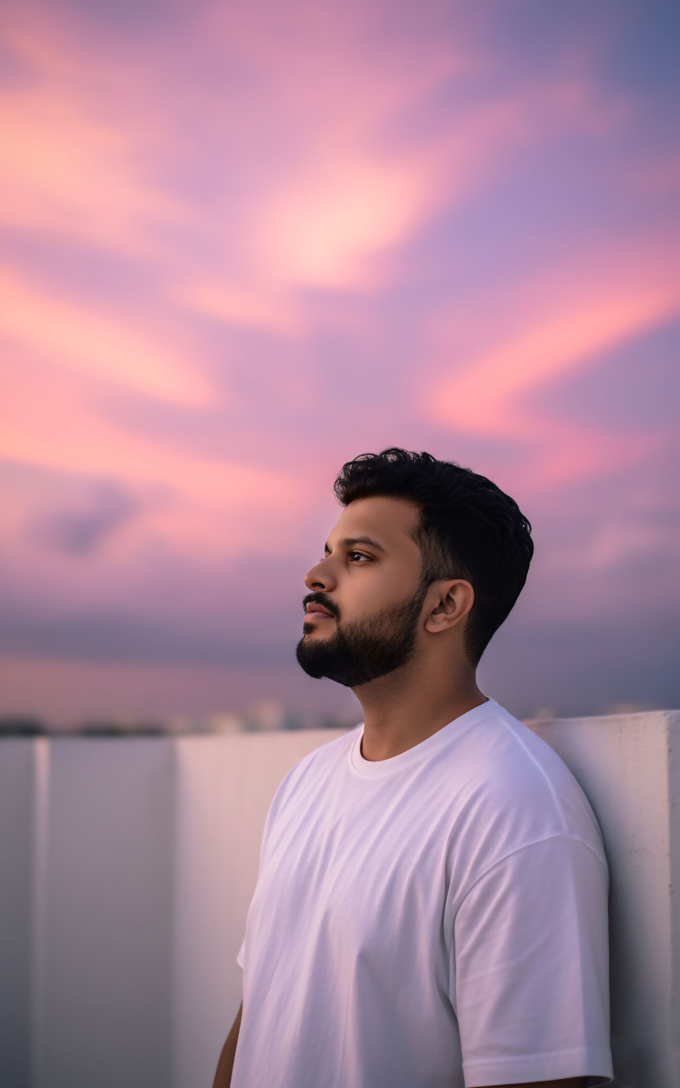 Male Editorial Portrait On Campus Rooftop