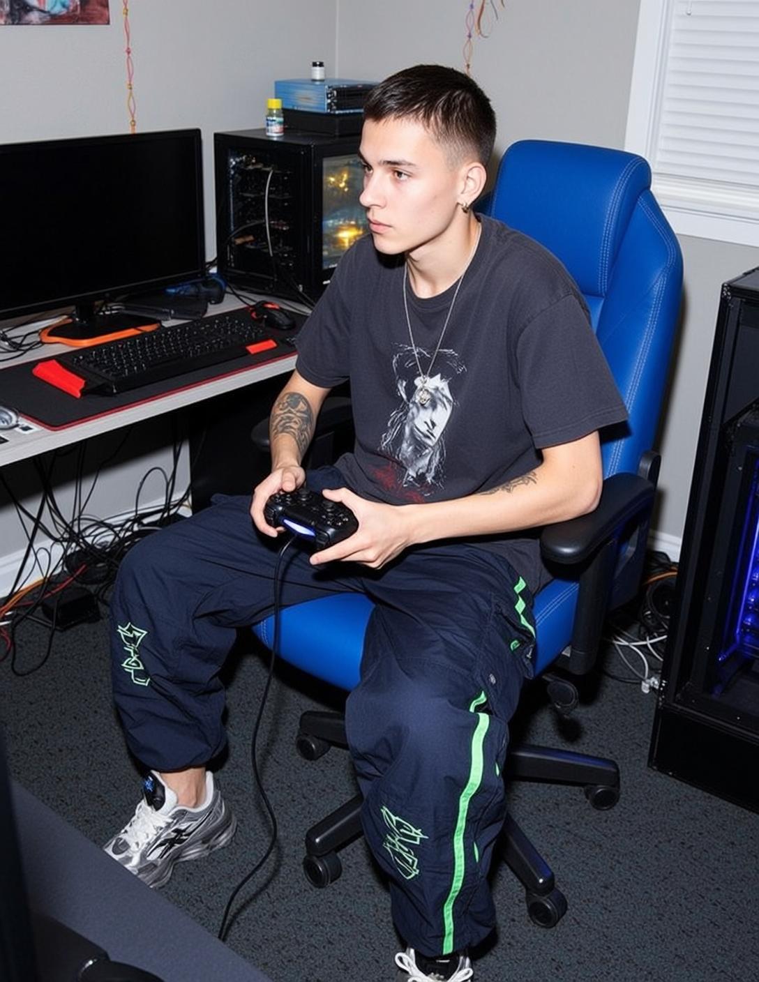 Explore Seated Bright Blue Ergonomic Gaming Chair