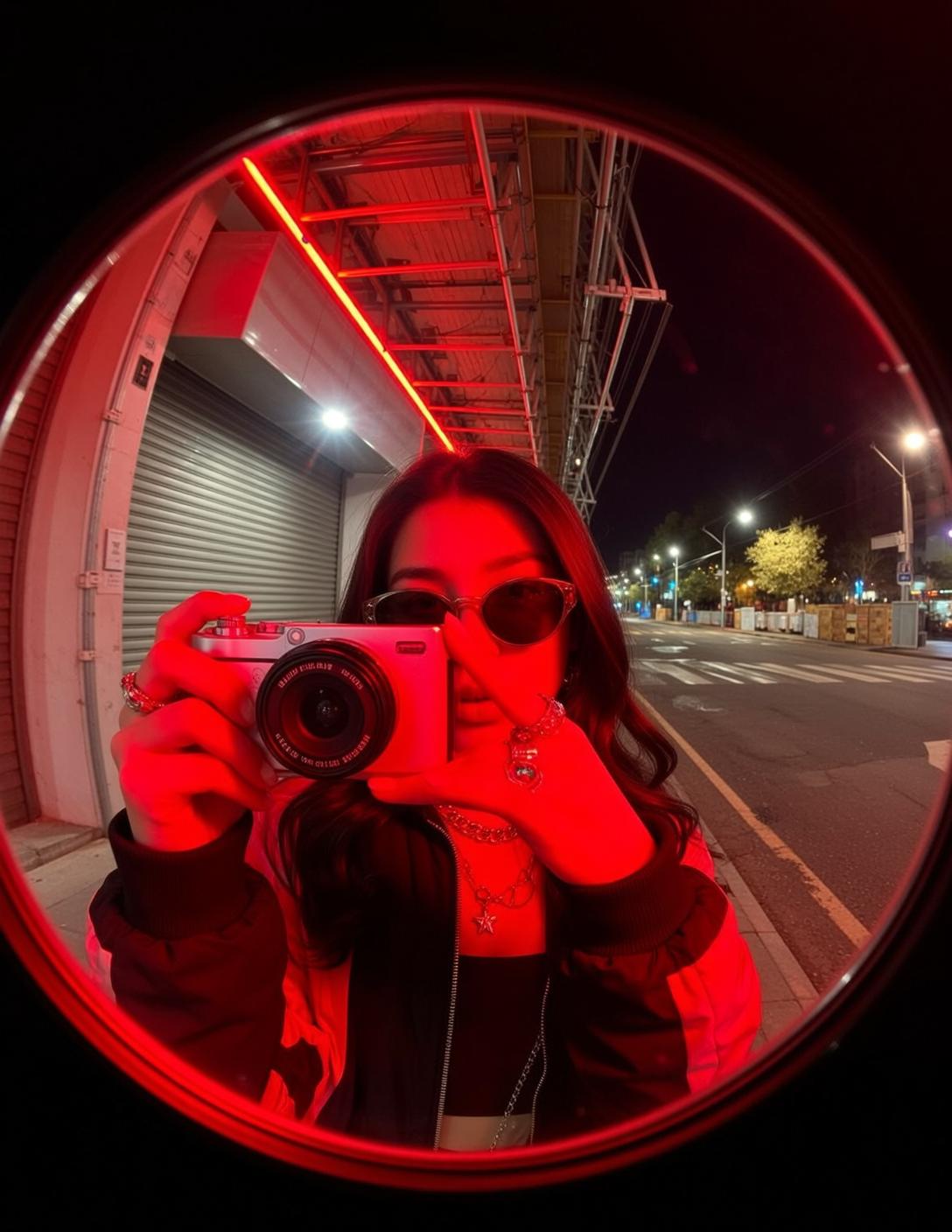 Bomber Jacket Camera Mirror Selfie