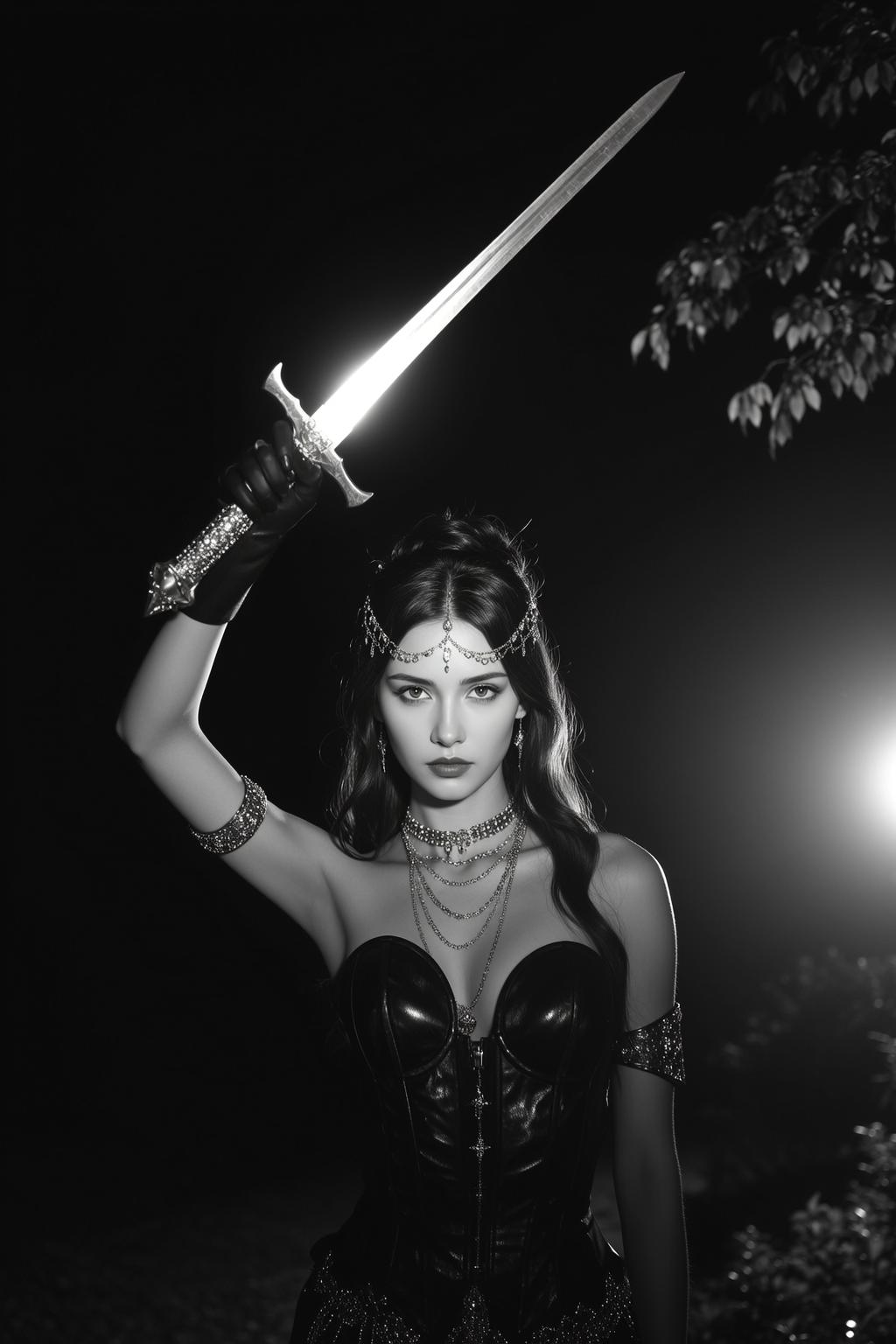 Night Sword Woman Silver Jewelry