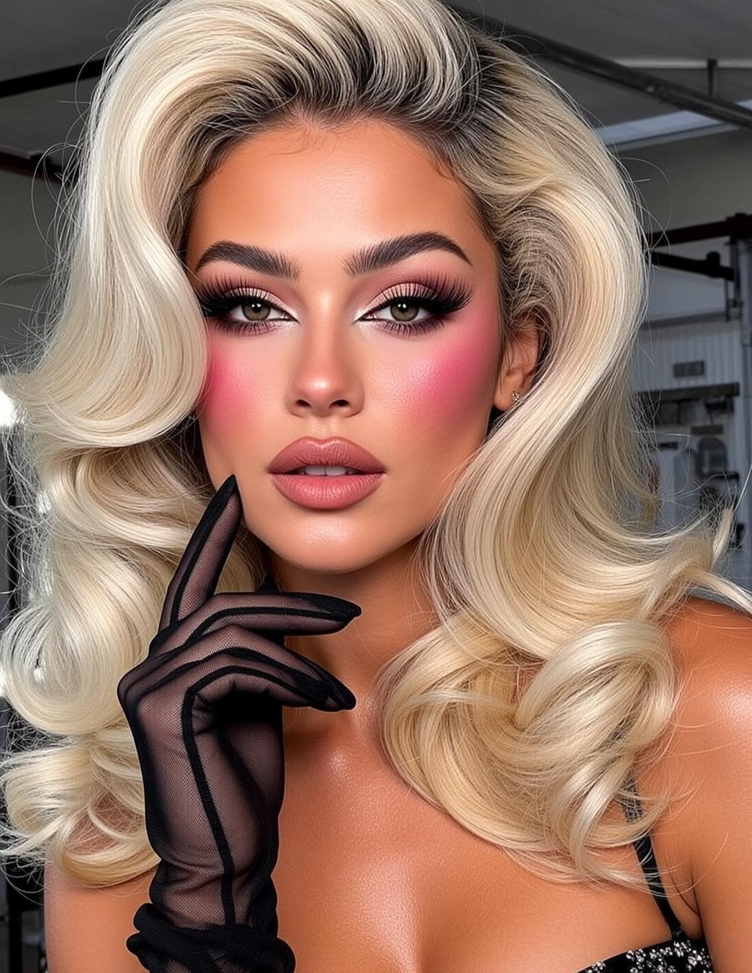 Makeup Captured Close-up Her Head Slightly Tilted