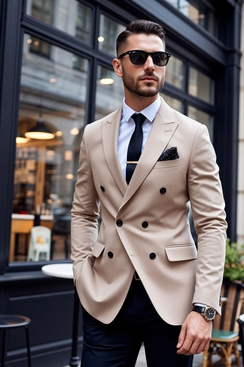 Short Dark Styled Light White Dress Shirt