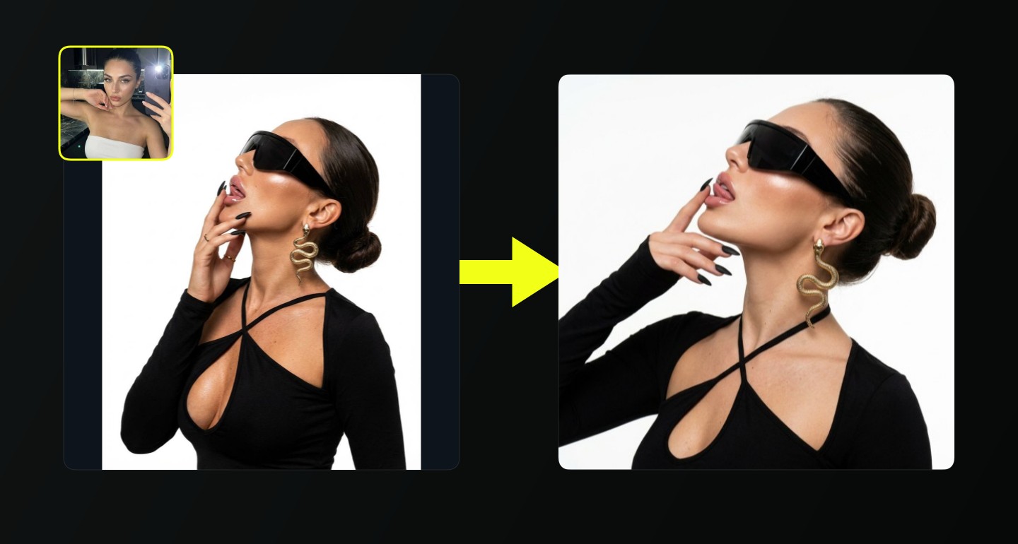 Lily remix walkthrough for Glamour Studio Portrait Futuristic Mask Golden Snake Earring